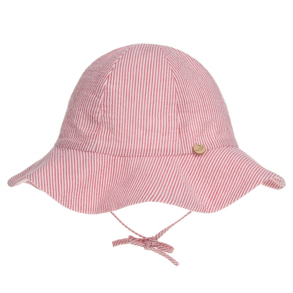 Pureté Du... Bébé - Red Striped Cotton Sun Hat | Childrensalon