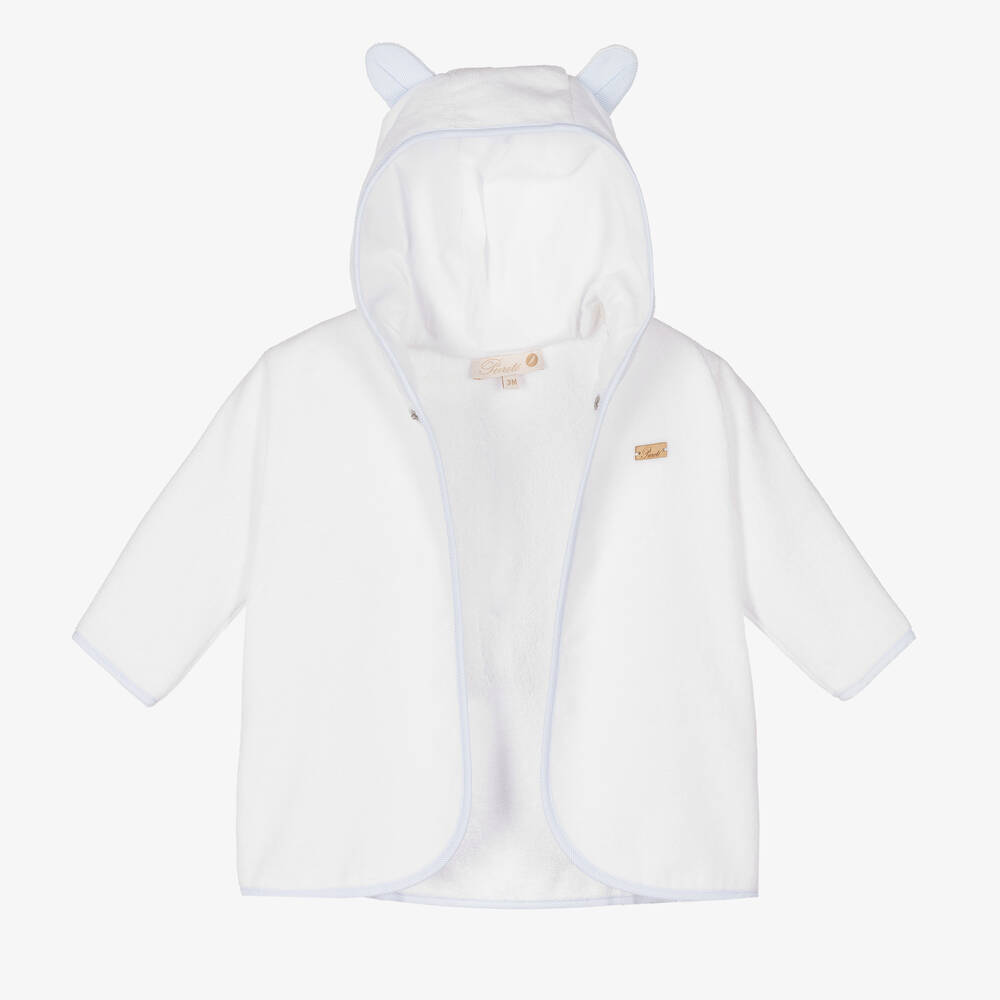 Pureté Du... Bébé-White & Blue Towelling Bathrobe | Childrensalon Outlet