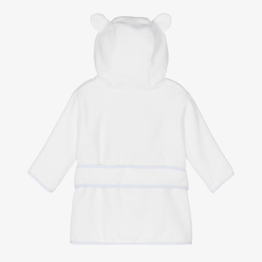 Pureté Du... Bébé-White & Blue Towelling Bathrobe | Childrensalon Outlet