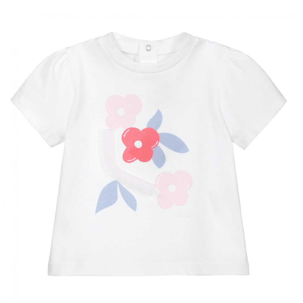 Pureté Du... Bébé - White Cotton Baby T-Shirt | Childrensalon