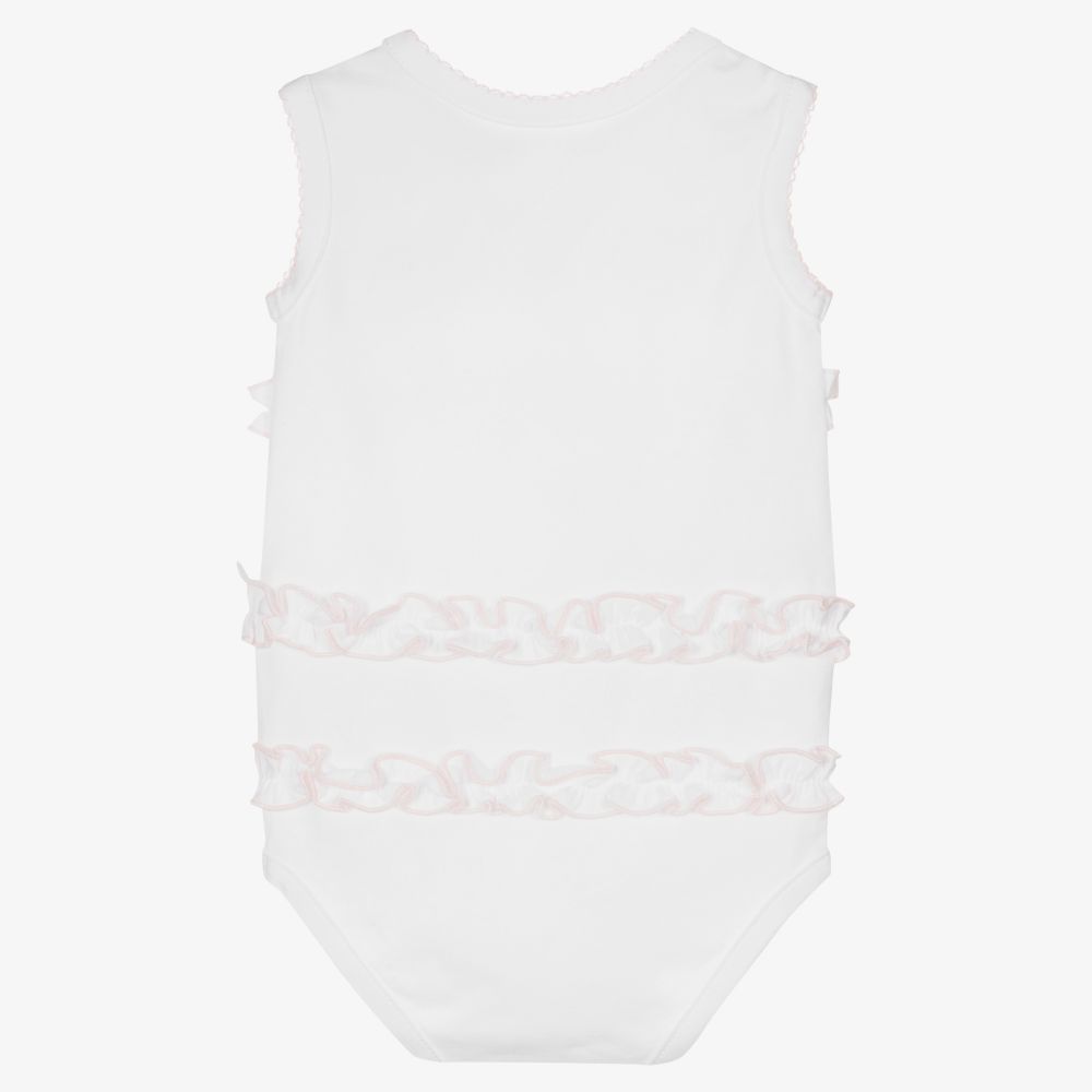 Pureté Du... Bébé-White Cotton Ruffle Bodysuit | Childrensalon Outlet