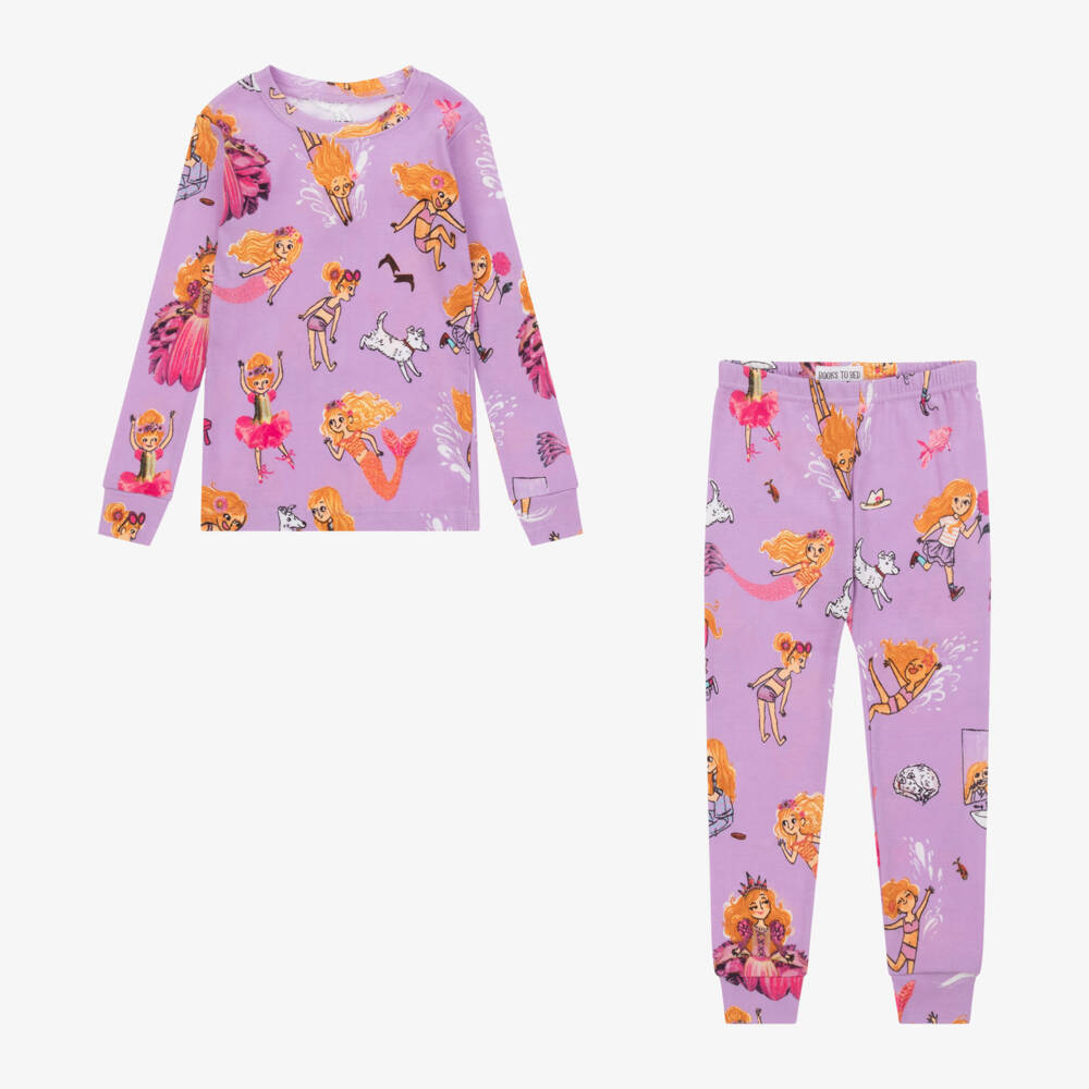 Books to Bed-Purple Florabelle Cotton Pyjamas & Book Set | Childrensalon Outlet
