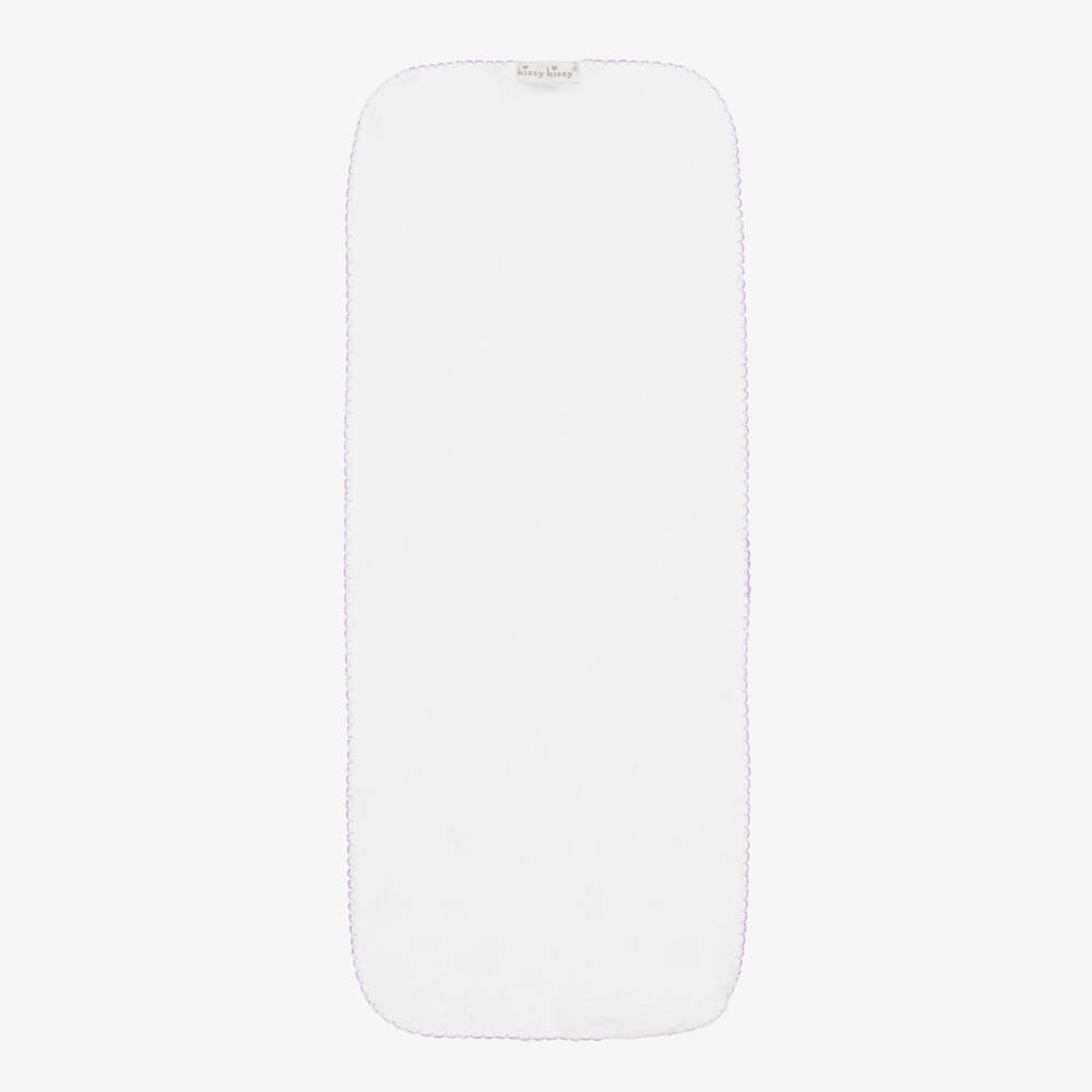 Kissy Kissy-Purple Roses and Blooms Pima Cotton Burp Cloth (48cm) | Childrensalon Outlet