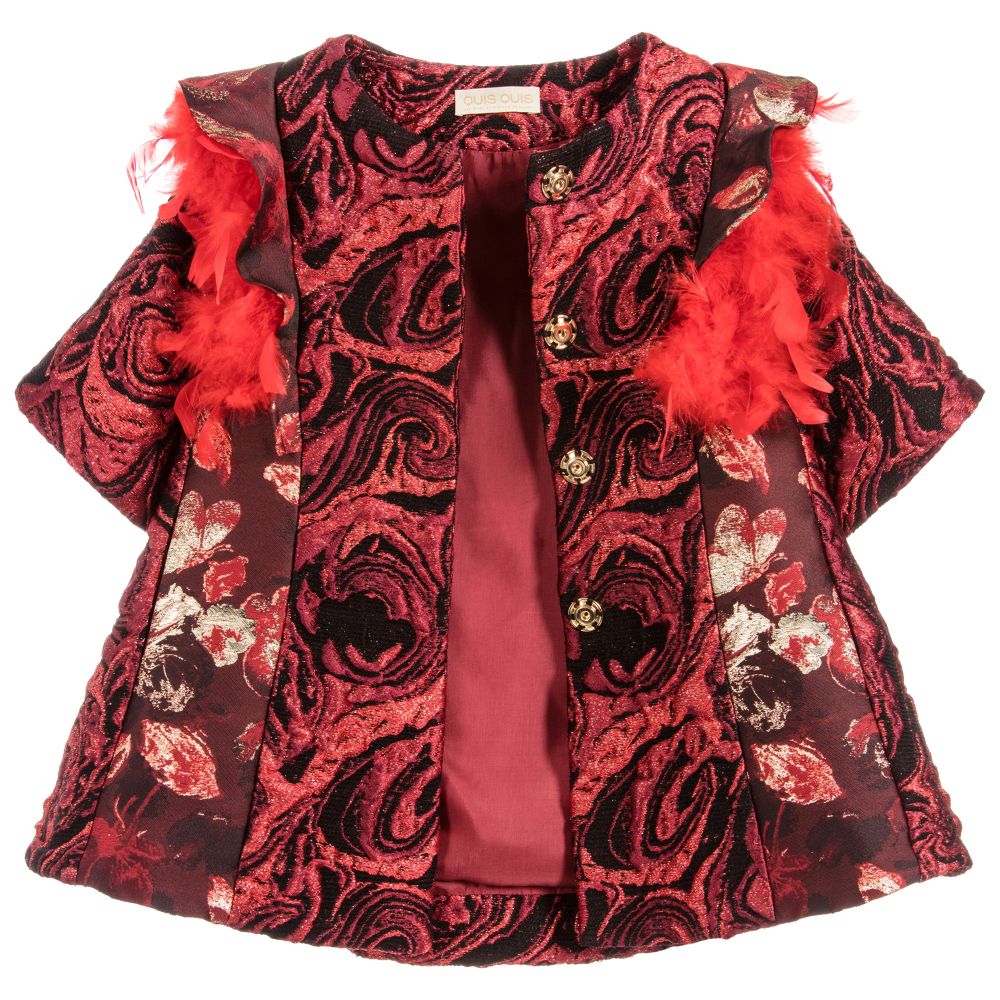 Red silk coat top