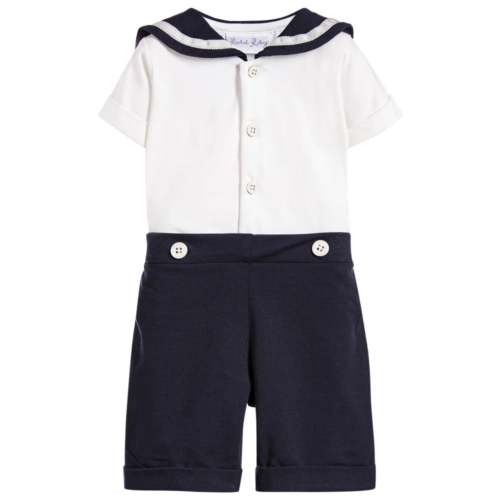 Rachel Riley - Baby Boys Blue Sailor Suit | Childrensalon