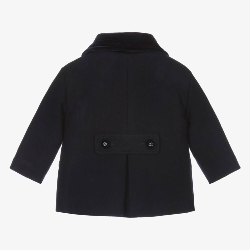 Rachel Riley-Baby Boys Navy Blue Double Breasted Coat | Childrensalon Outlet