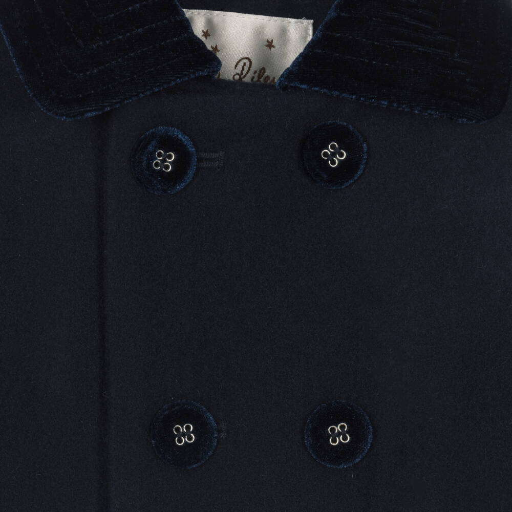 Rachel Riley-Baby Boys Navy Blue Double Breasted Coat | Childrensalon Outlet