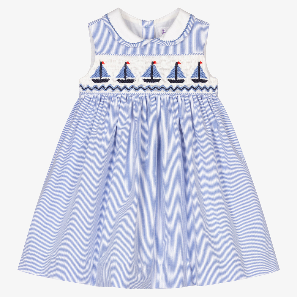 Baby Girls Blue Cotton Dress