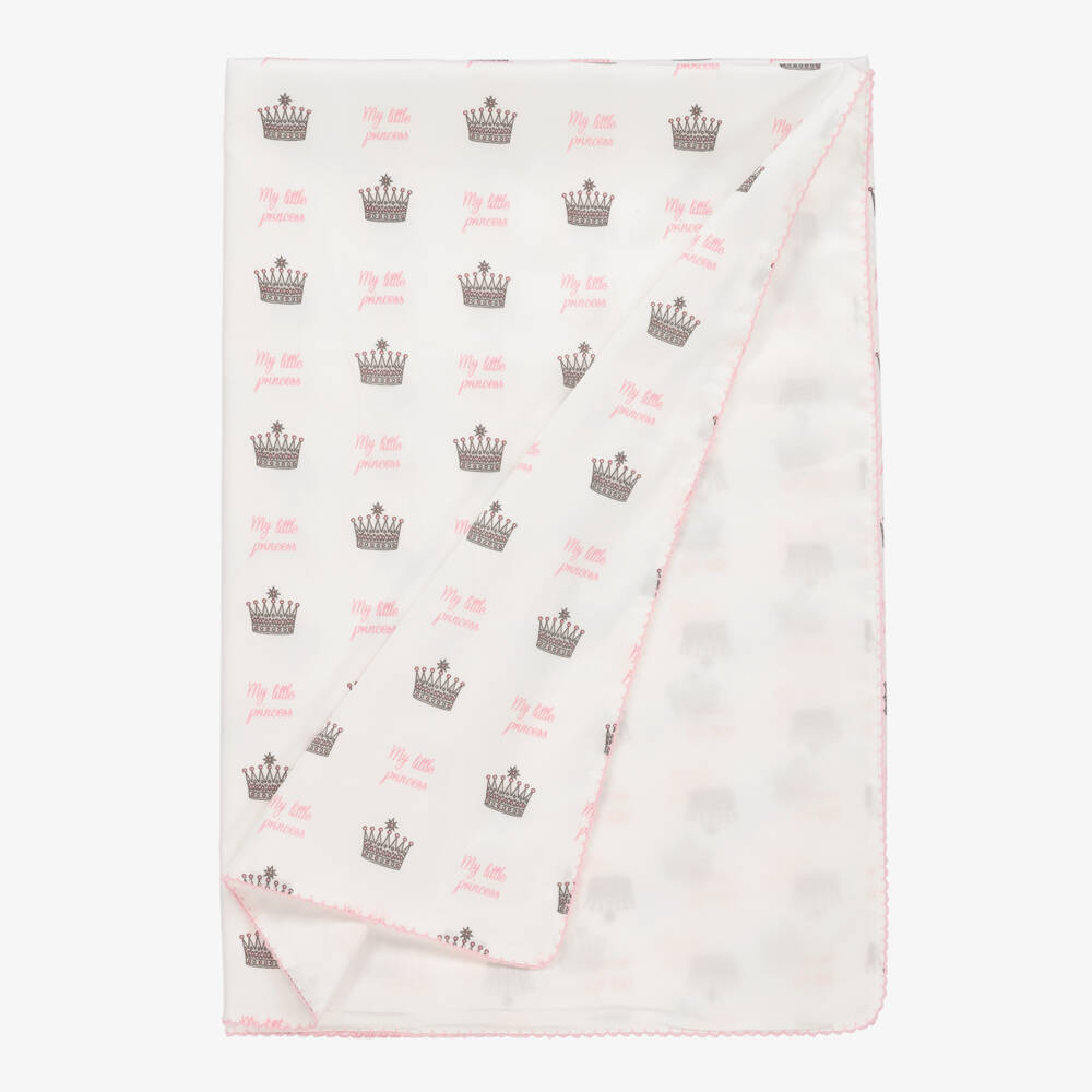 Rachel Riley-Baby Girls Ivory Blanket (94cm) | Childrensalon Outlet