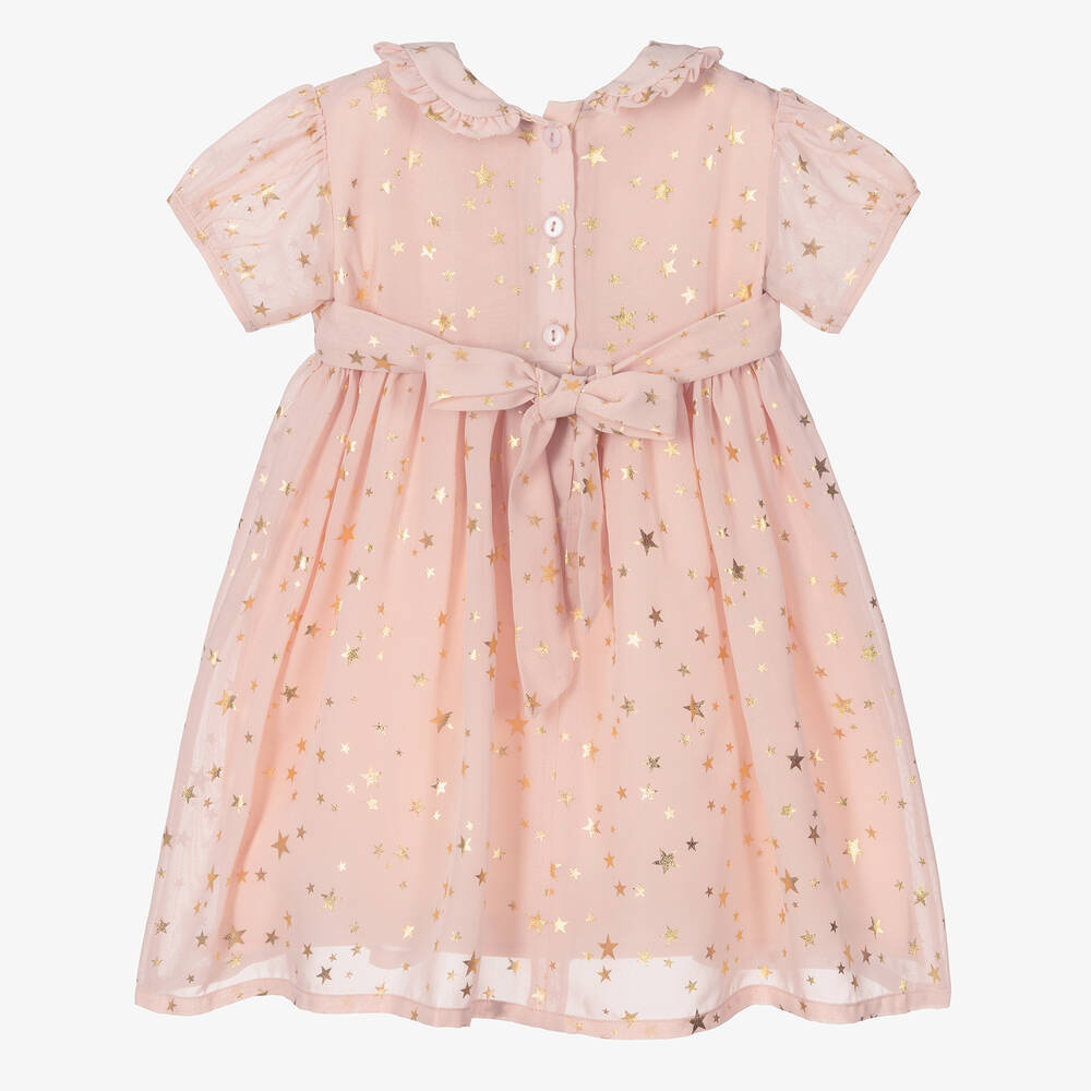 Rachel Riley-Baby Girls Pink Chiffon Dress | Childrensalon Outlet