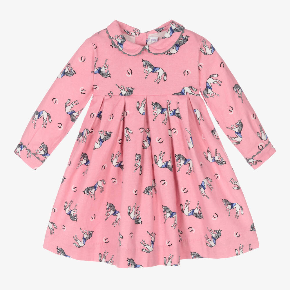 Rachel Riley - Baby Girls Pink Horses Dress | Childrensalon