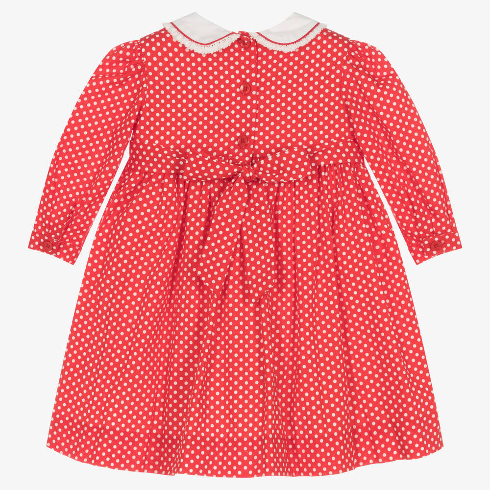 Red polka dot dress for baby girl online