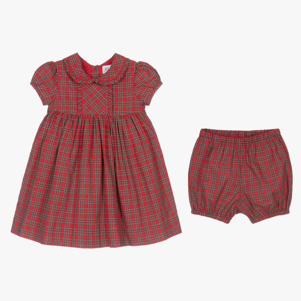 Rachel Riley-Baby Girls Red Tartan Dress  | Childrensalon Outlet