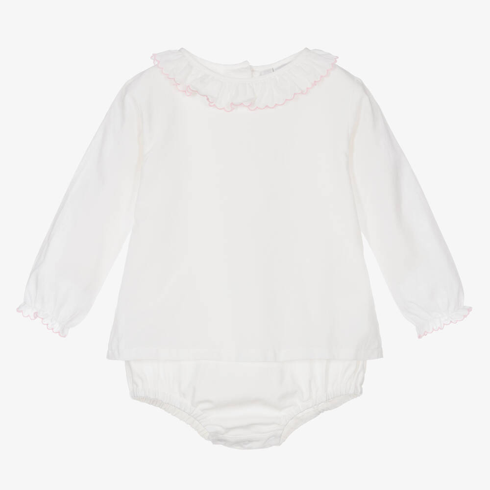Rachel Riley - Белая блузка из хлопка для малышек | Childrensalon