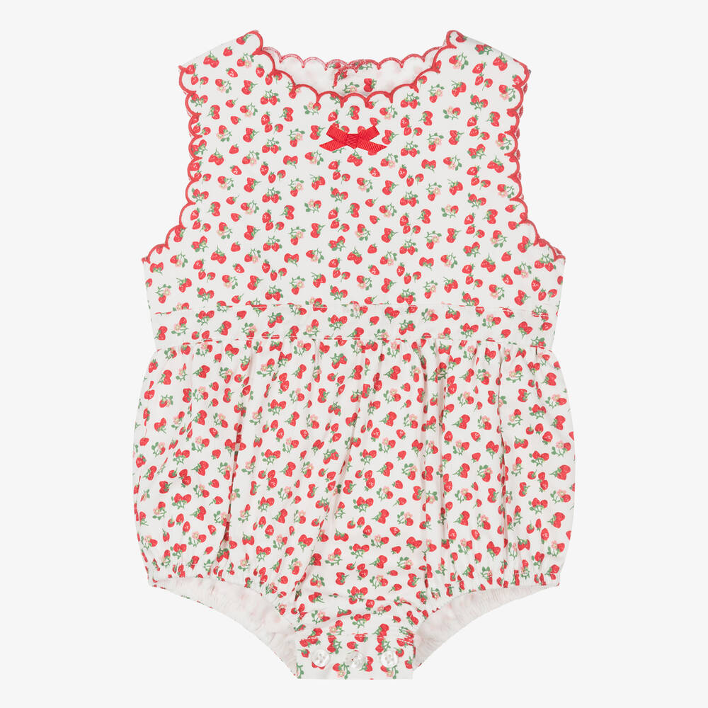 Rachel Riley-Baby Girls White Strawberry Shortie | Childrensalon Outlet