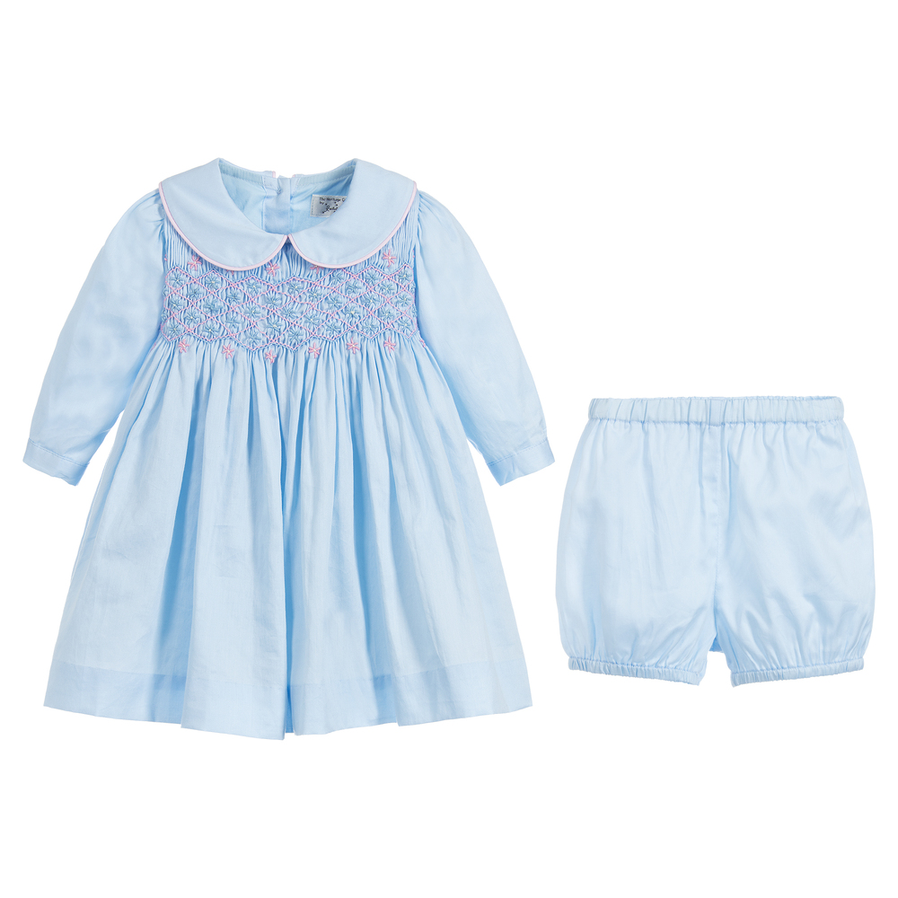 Rachel Riley - Blue Hand-Smocked Dress | Childrensalon