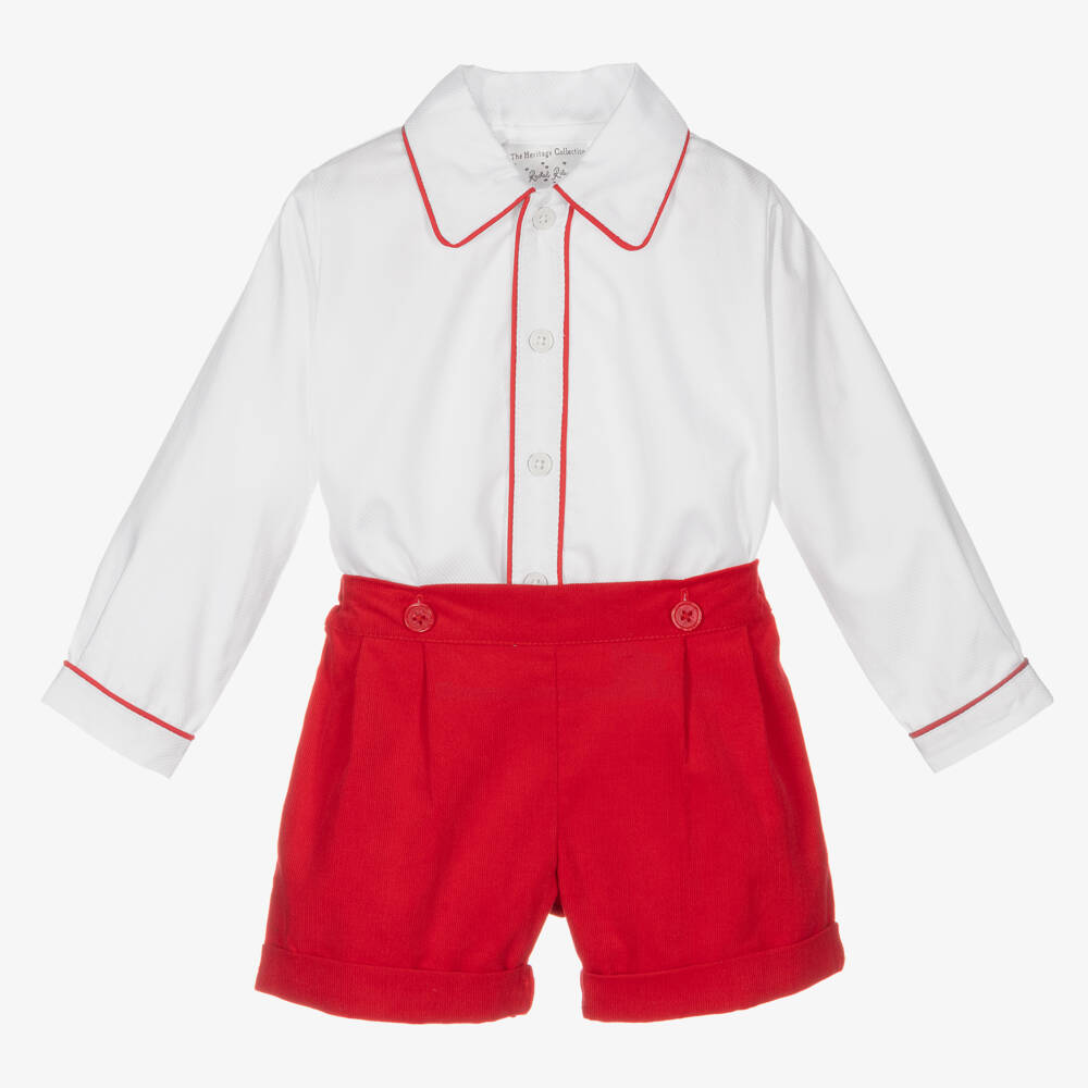 Rachel Riley-Boys Classic Red Buster Suit | Childrensalon Outlet