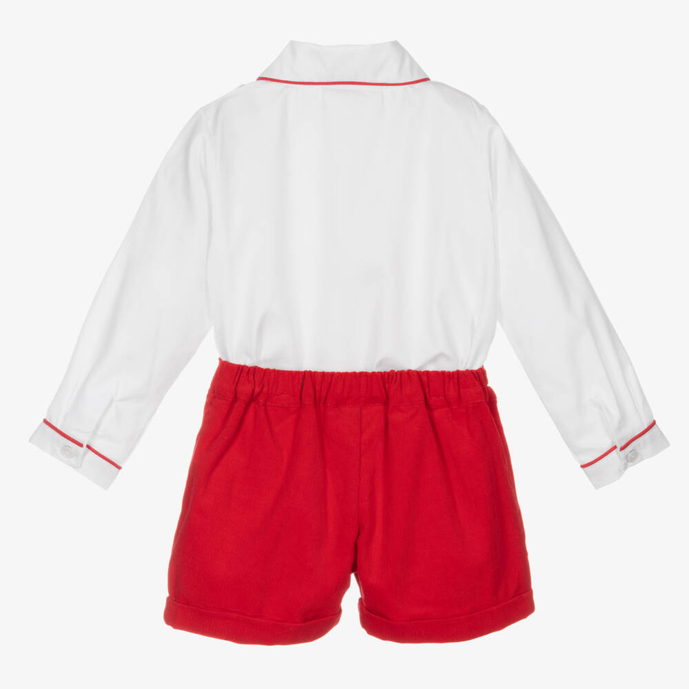 Rachel Riley-Boys Classic Red Buster Suit | Childrensalon Outlet