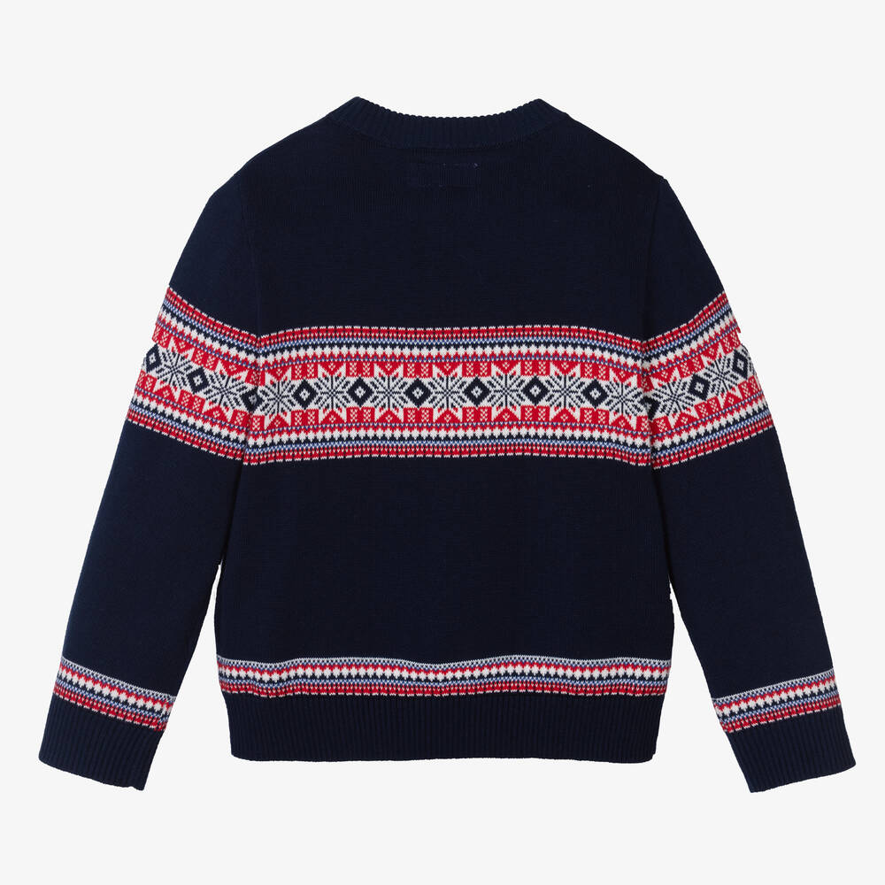 Rachel Riley Boys Navy Blue Knitted Sweater Childrensalon Outlet