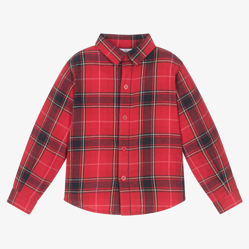 Rachel Riley - Chemise tartan rouge en coton | Childrensalon