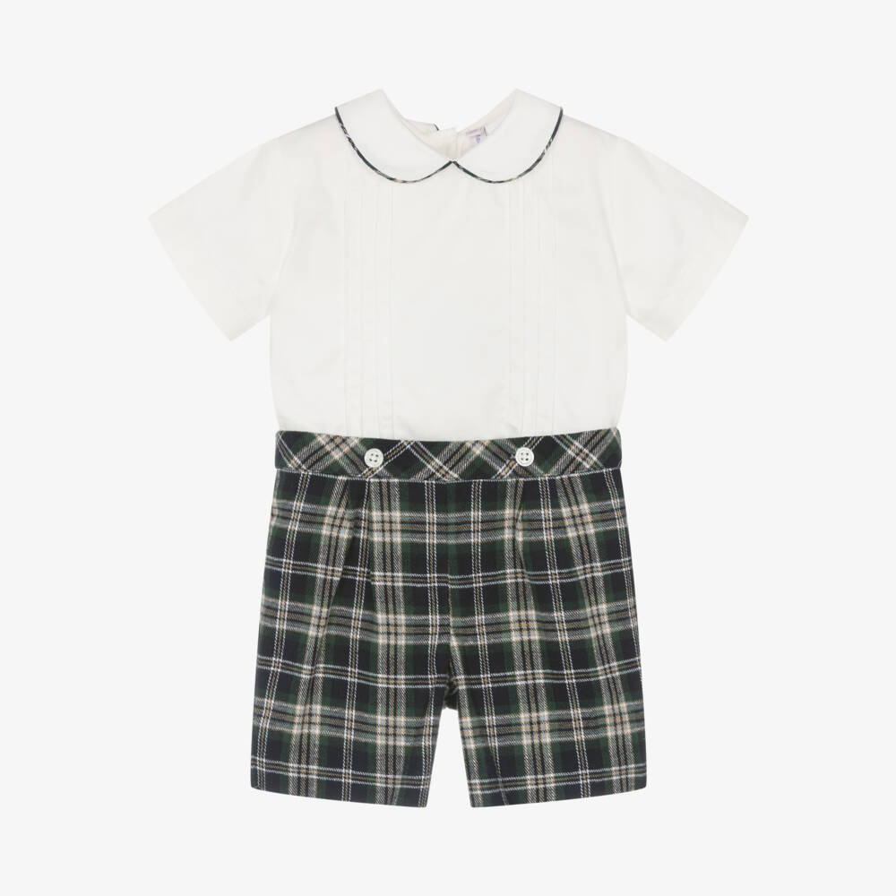 Rachel Riley-Boys Tartan Shorts Set | Childrensalon Outlet