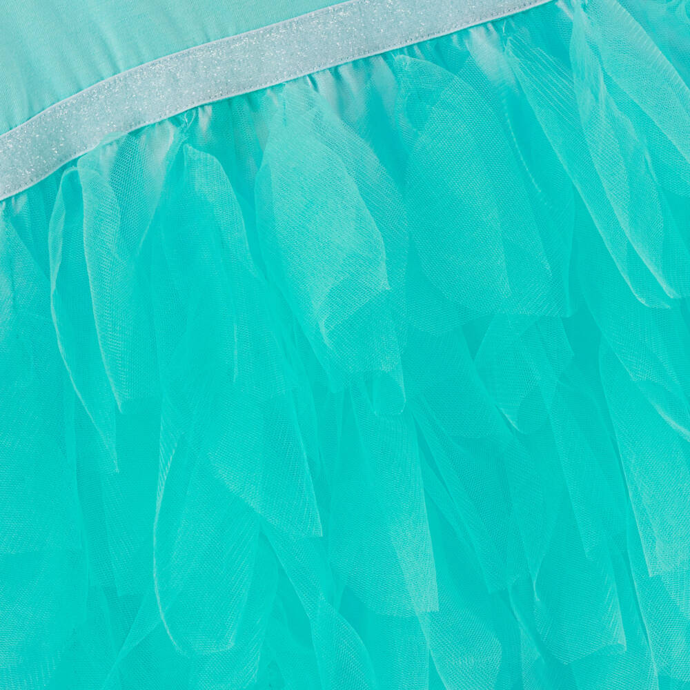 Rachel Riley-Girls Aqua Cotton Tulle Dress | Childrensalon Outlet