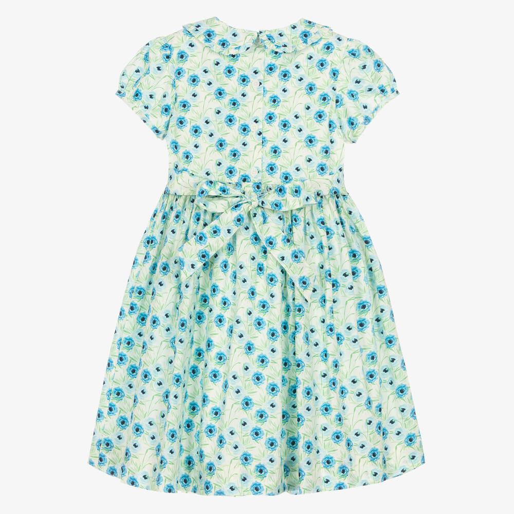 Rachel Riley-Girls Blue Floral Cotton Dress | Childrensalon Outlet