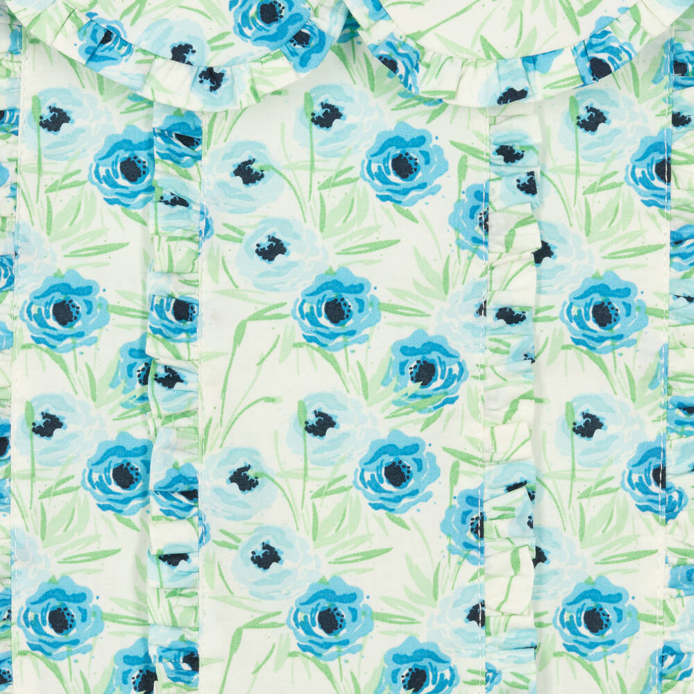 Rachel Riley-Girls Blue Floral Cotton Dress | Childrensalon Outlet