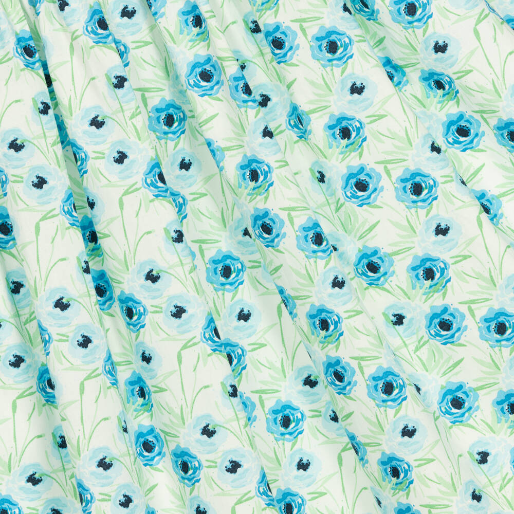Rachel Riley-Girls Blue Floral Cotton Dress | Childrensalon Outlet