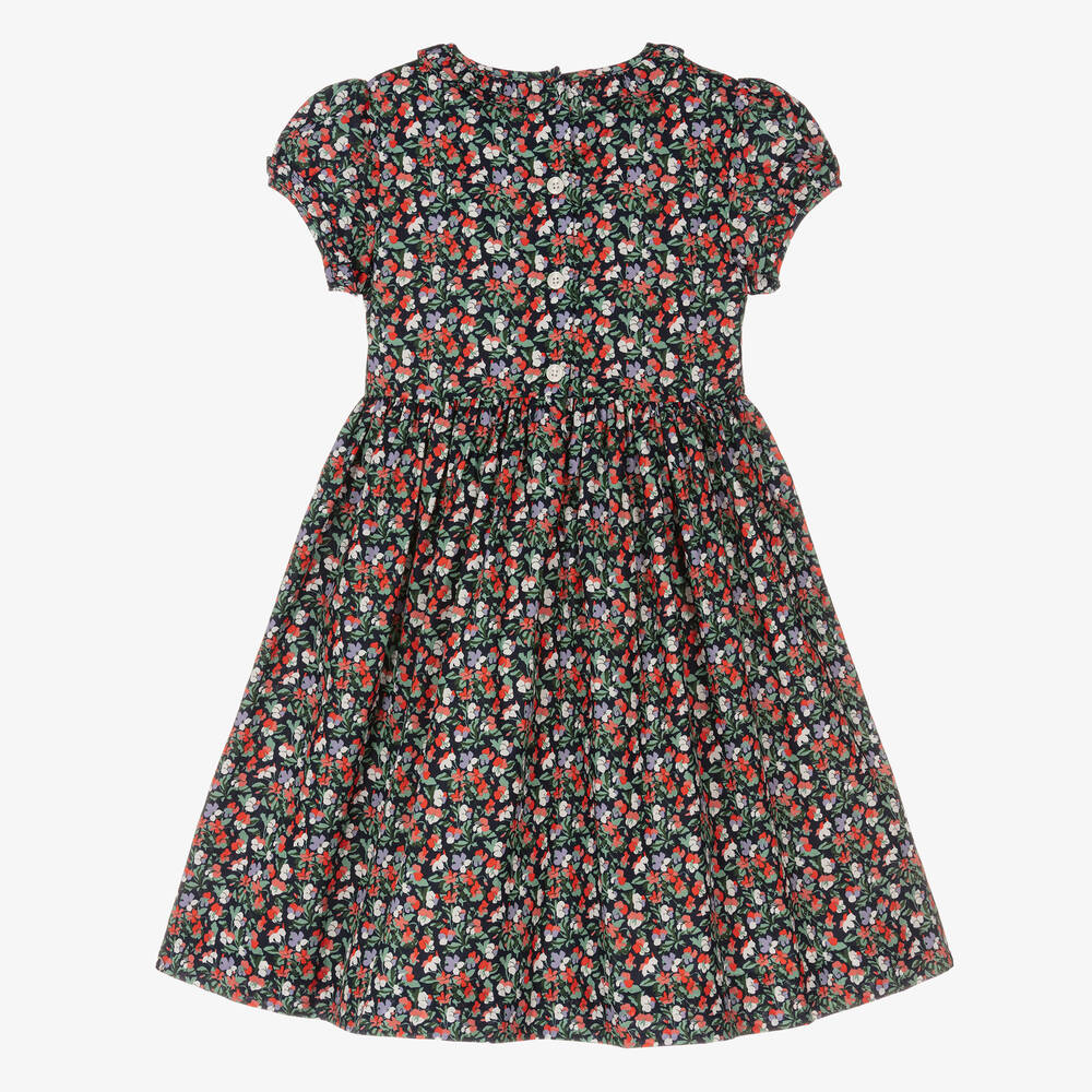 Rachel Riley-Girls Blue Hand-Smocked Cotton Dress | Childrensalon Outlet