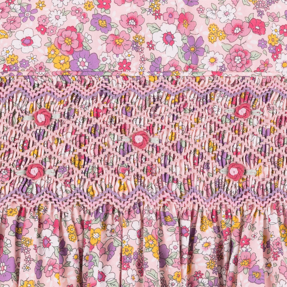 Rachel Riley-Girls Floral Pink Cotton Dress | Childrensalon Outlet