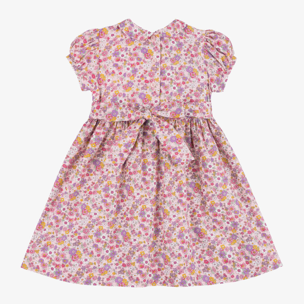 Rachel Riley-Girls Floral Pink Cotton Dress | Childrensalon Outlet