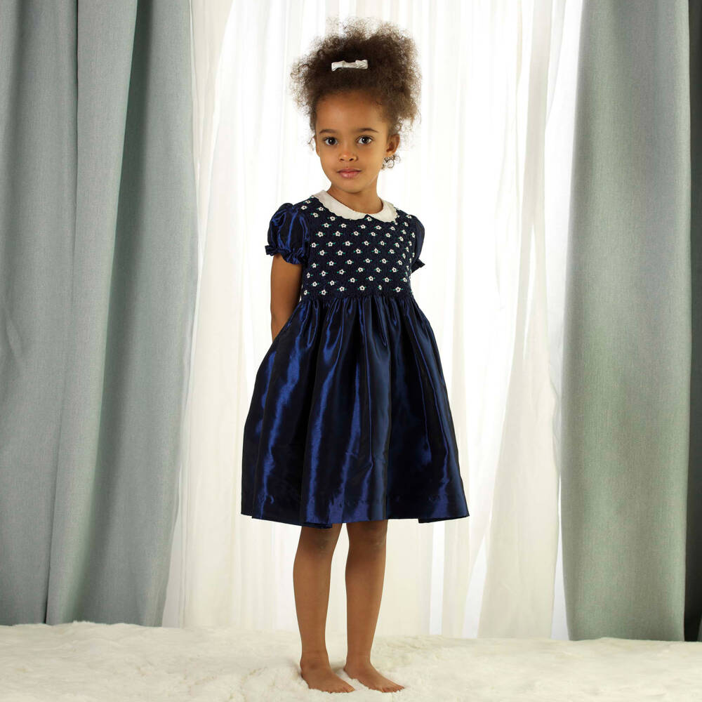 Rachel Riley-Платье из атласа с вышивкой для девочек | Childrensalon Outlet