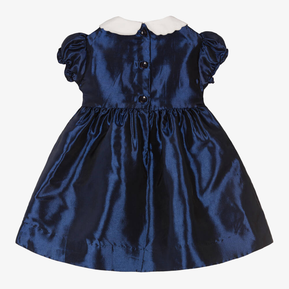 Rachel Riley-Girls Midnight Satin Smocked Dress | Childrensalon Outlet