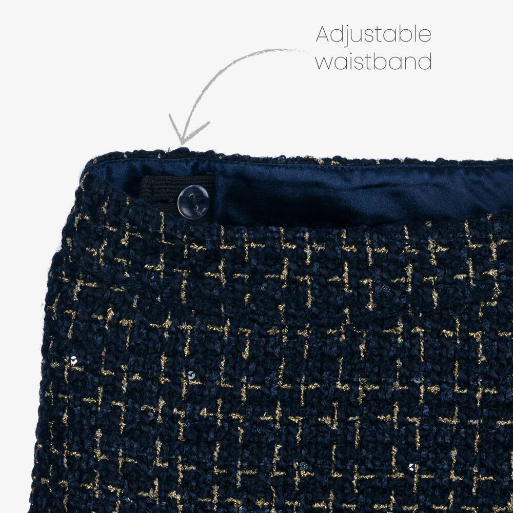 Rachel Riley-Girls Navy Bouclé Tweed Outfit | Childrensalon Outlet