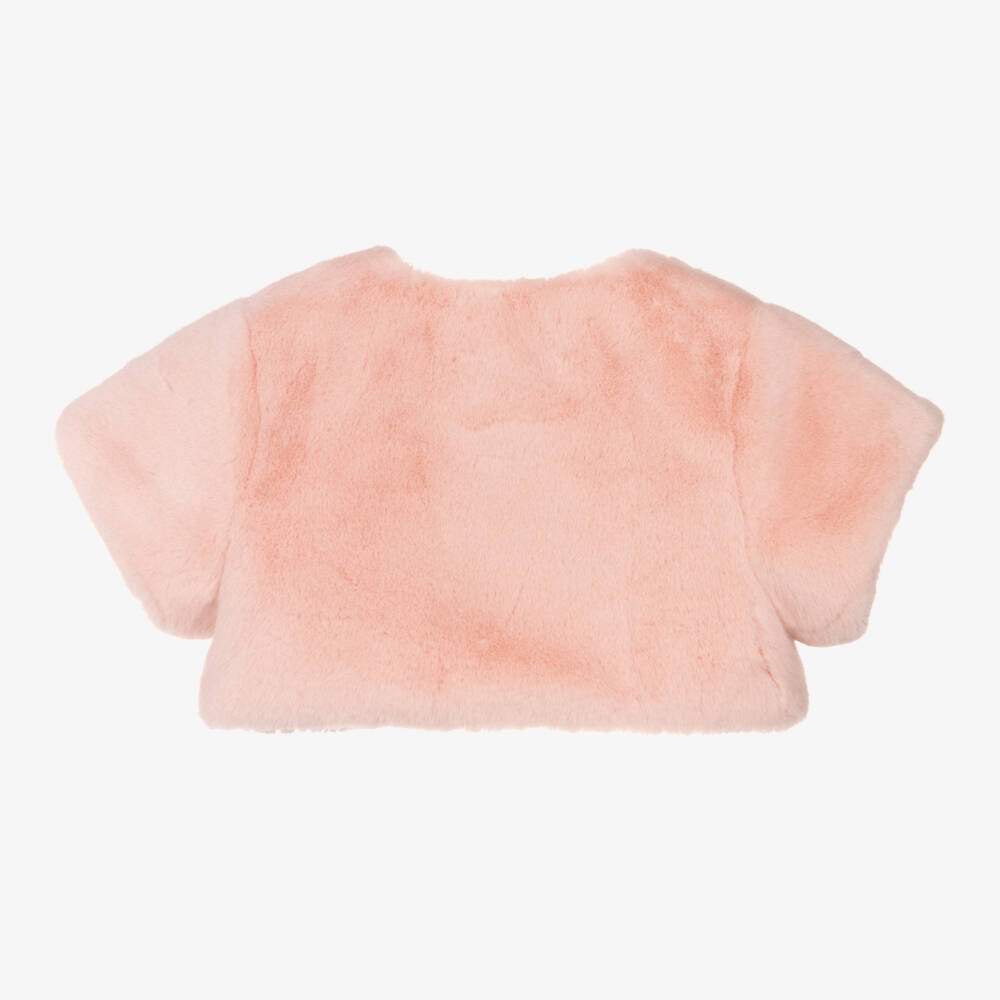 Rachel Riley-Girls Pale Pink Fur Bolero | Childrensalon Outlet