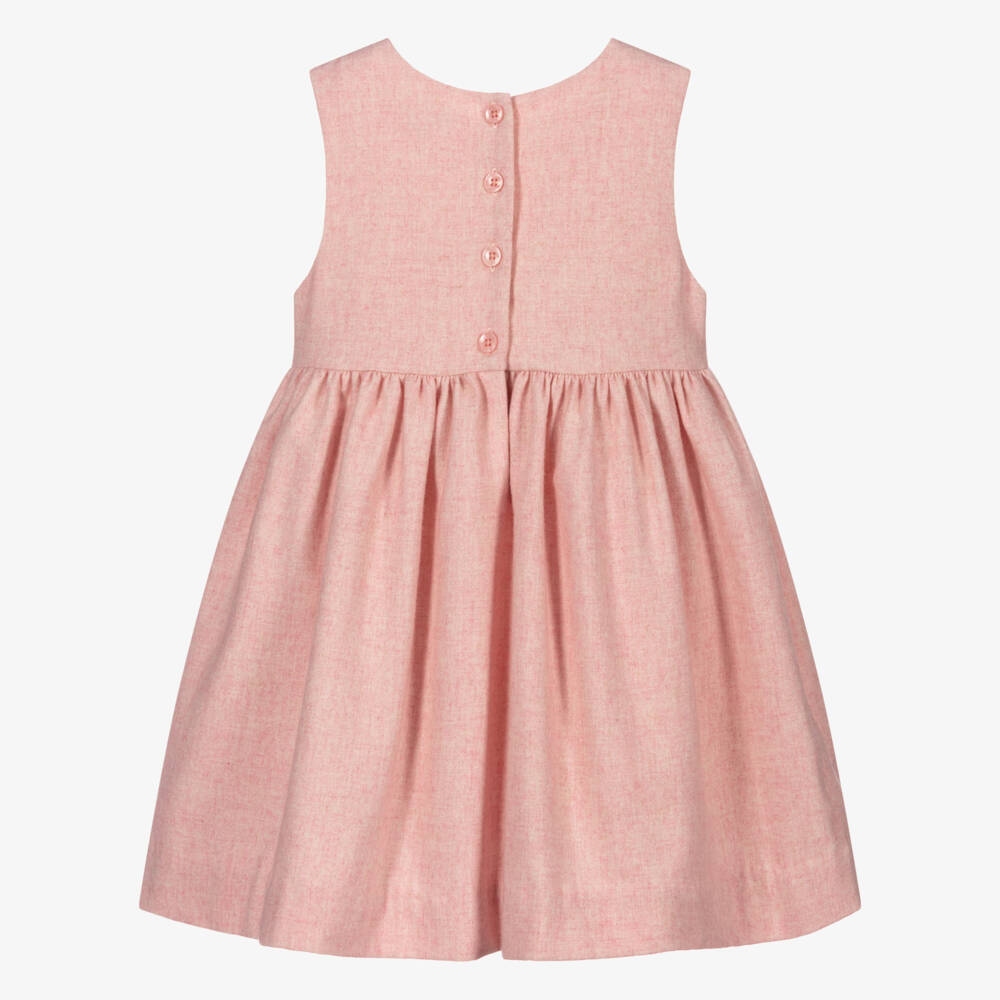Rachel Riley-Girls Pale Pink Hand-Smocked Dress | Childrensalon Outlet