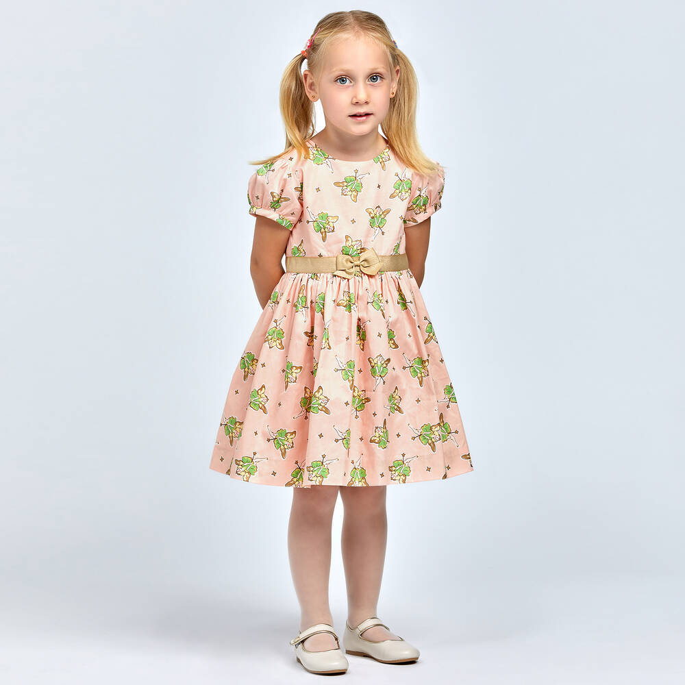 Rachel Riley-Girls Pink Cotton Dress | Childrensalon Outlet