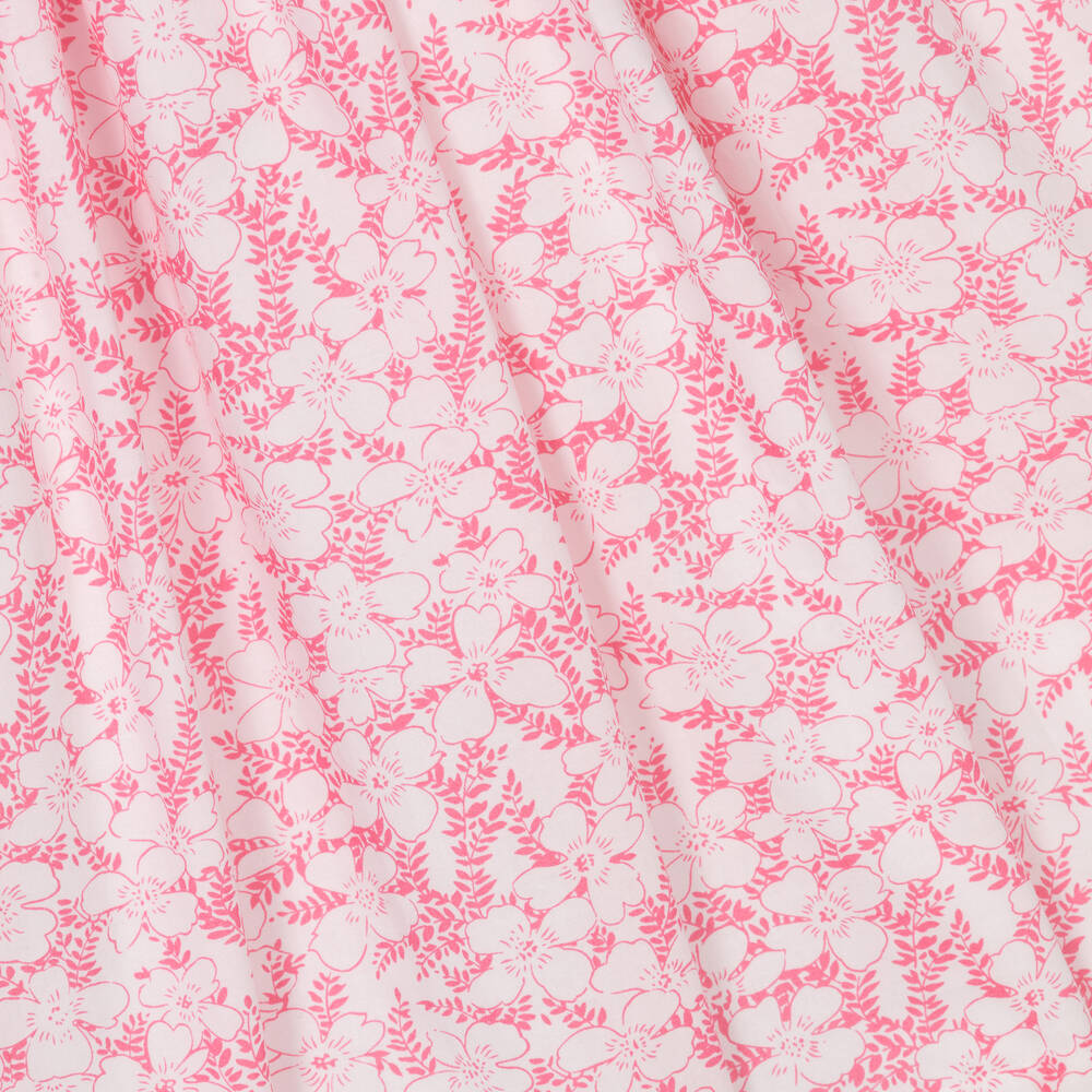 Rachel Riley-Girls Pink Cotton Floral Print Dress | Childrensalon Outlet