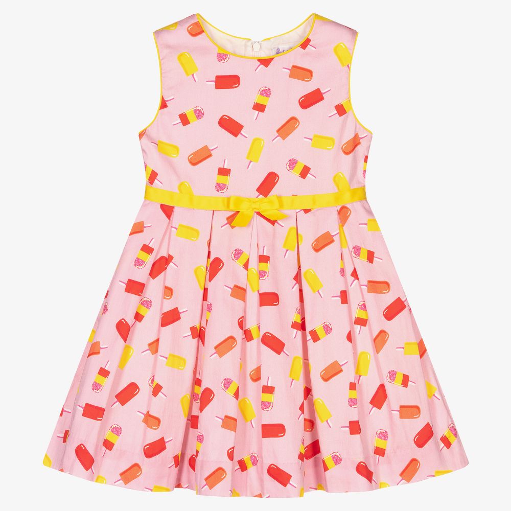 Rachel Riley - Girls Pink Cotton Lolly Dress | Childrensalon