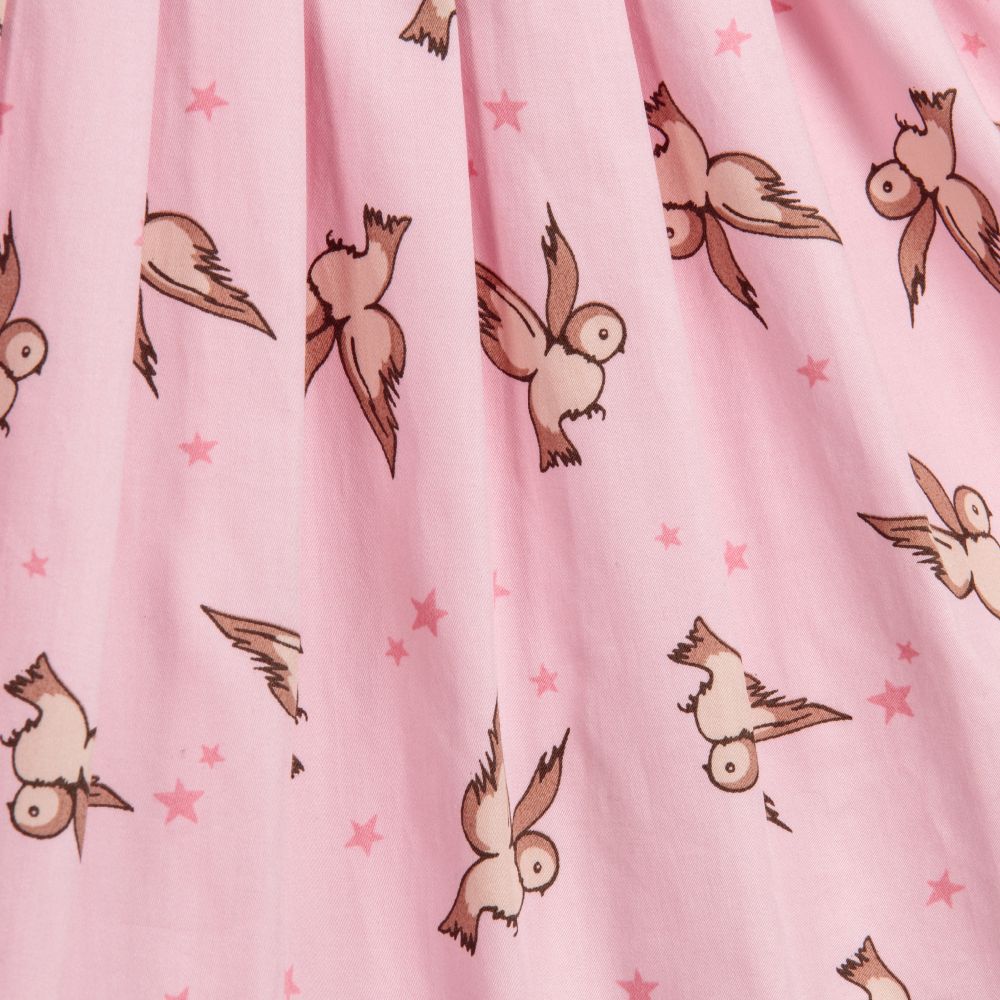 Rachel Riley-Girls Pink Cotton Owl Dress | Childrensalon Outlet