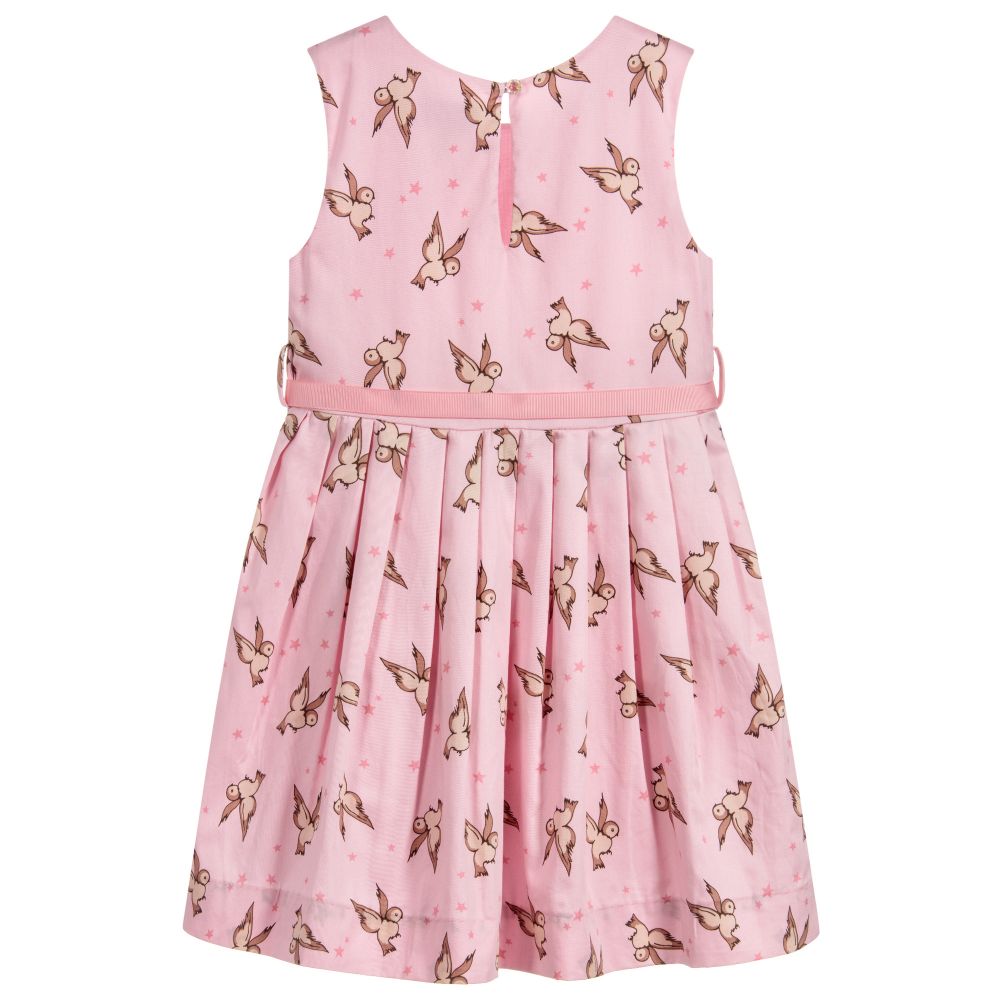 Rachel Riley-Girls Pink Cotton Owl Dress | Childrensalon Outlet