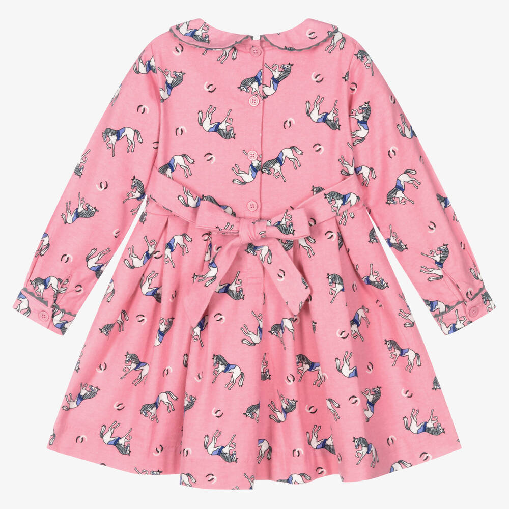 Rachel Riley-Girls Pink Flannel Dress | Childrensalon Outlet