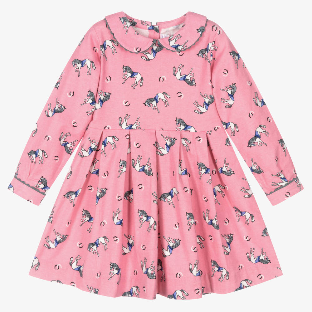 Rachel Riley - Girls Pink Flannel Dress | Childrensalon