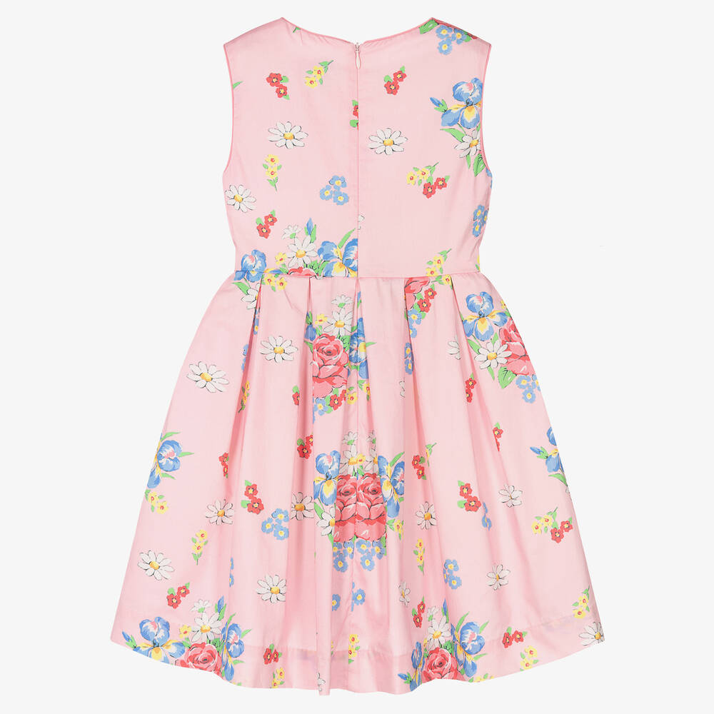 Rachel Riley - Girls Pink Floral Cotton Dress | Childrensalon Outlet