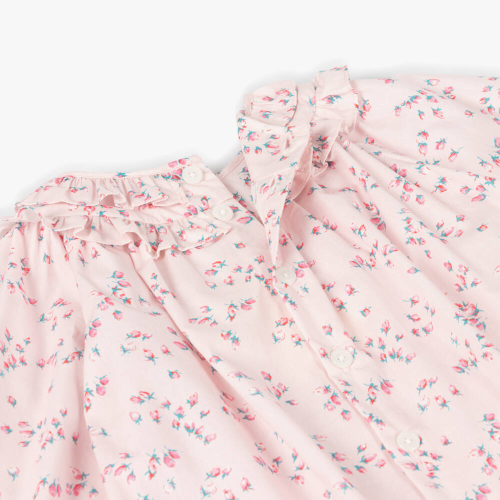 Rachel Riley-Girls Pink Floral Cotton Set | Childrensalon Outlet