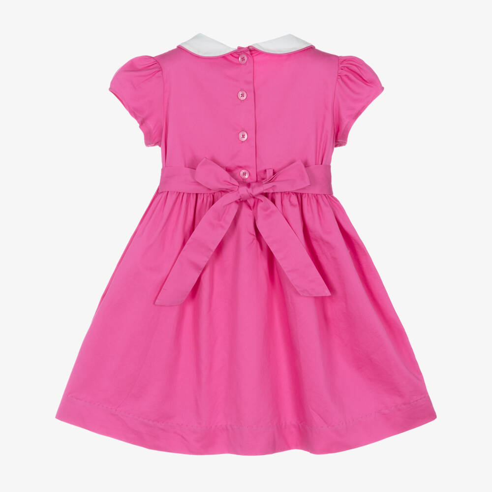 Rachel Riley-Girls Pink Handcrafted Smocked Dress | Childrensalon Outlet