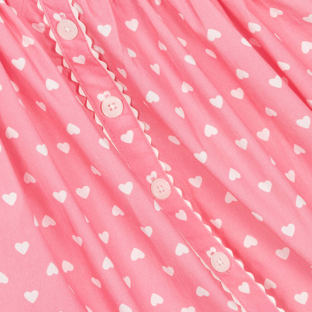 Rachel Riley London Girls Pink Valentine Heart Intarsia Cardigan Sweater