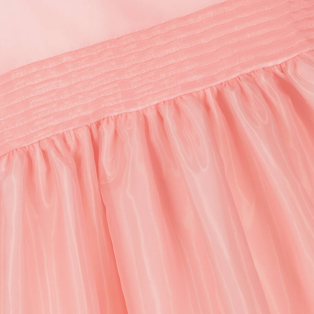Rachel Riley-Girls Pink Organza Pintuck Dress | Childrensalon Outlet