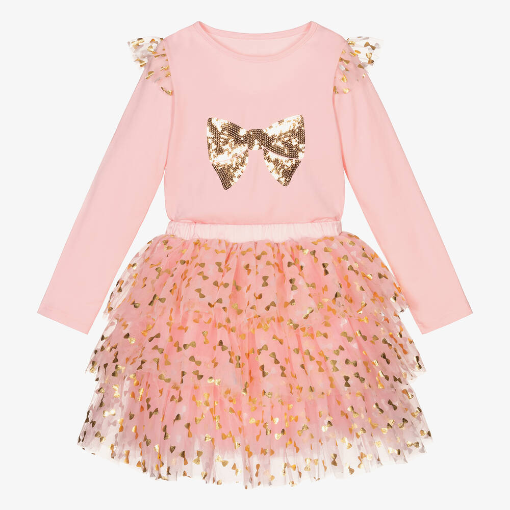Rachel Riley - Girls Pink Tutu Skirt Set | Childrensalon